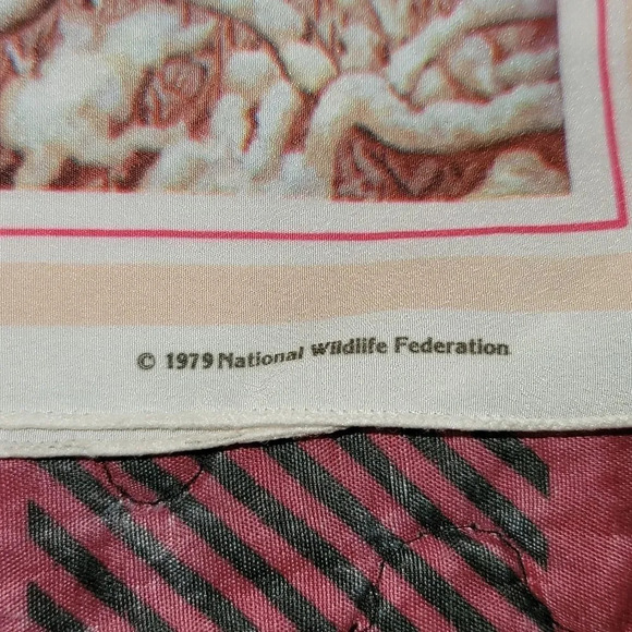 National Wildlife Federation Scarf Winter Marsh Wetlands Birds 12x42" - Picture 5 of 7